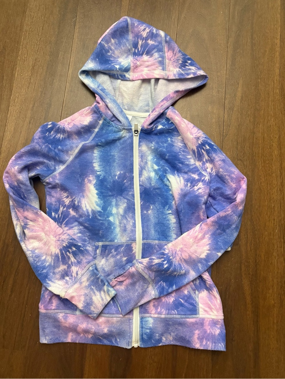 NWOT Girl 10 Tie-Dye Zip Hoodie - Purple & Pink